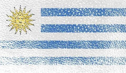 Flag of Uruguay with old texture. Vector Stock Illustration