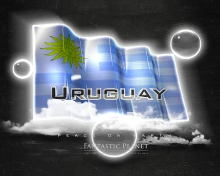 Flag Uruguay quality designer flag イラスト素材