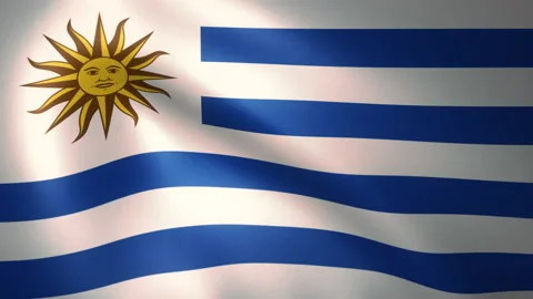 Flag of Uruguay Waving in the Wind (LOOP) Video stock 161838261