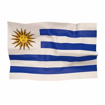 Flag of uruguay on a white background 3d-rendering イラスト素材