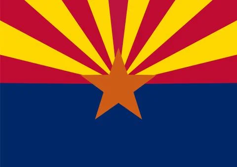 Flag of the US state of Arizona Stock Illustration