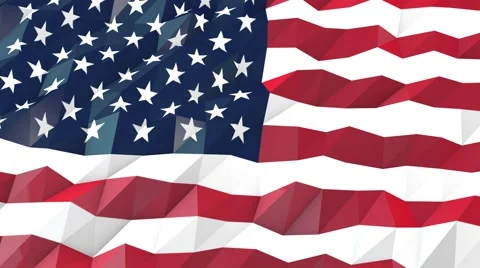 Flag of USA 3D Portrait View Animation Stock Footage 66496887