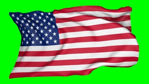 Flag of USA 4K Seamless Loop Video on Green Background Stock Footage 93688190