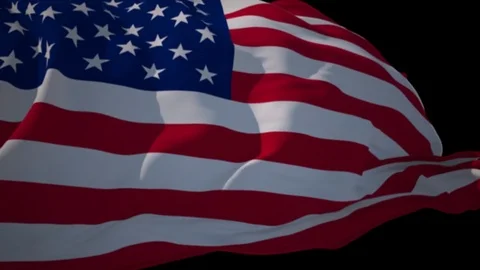 Flag USA Alpha Loop 1080p Stock Footage 77686593