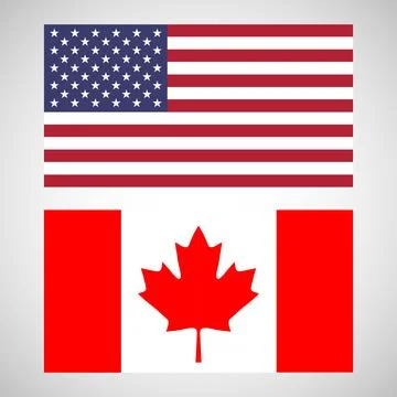 Flag of the USA and Canada イラスト素材