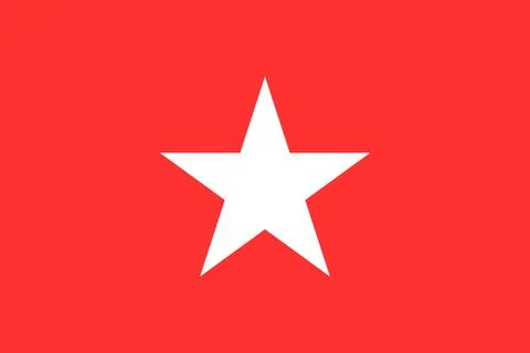 The flag of a USA army Brigadier General of a white star over a red backgroun Stock Illustration