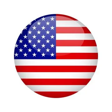 Flag of USA button. Design element for websites, applications. Vector illus.. Illustrazione stock