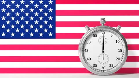 Flag of USA with chronometer Ilustração Stock