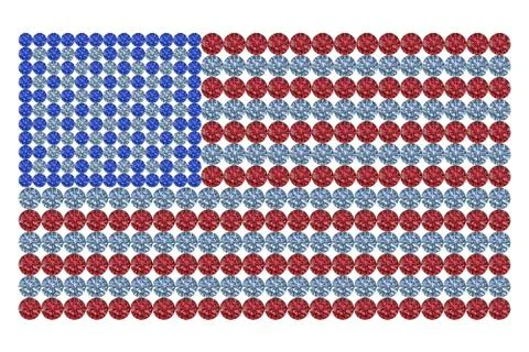 Flag of the usa composed of different color brilliants Stock Illustration