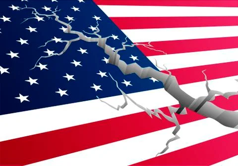 Flag USA Deep Crack Stock Illustration