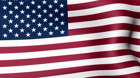Flag of USA, fluttering in the wind. 3D rendering. Looping video. Stock Footage 65206500