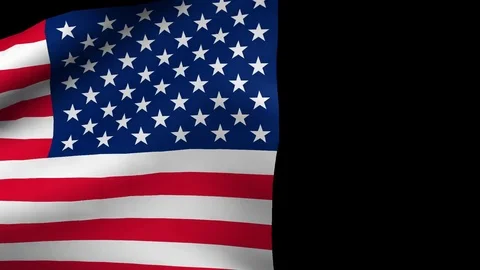 The flag of USA flying horizontally Stock-Footage 81124244