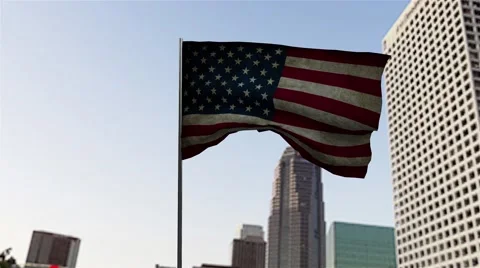 Flag of the USA Stock Footage 64091046