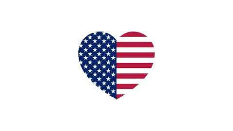 Flag of the USA in the form of a heart. Stock Illustration