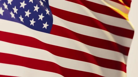 The flag of USA gracefully waves in the wind Stock Footage 270207930
