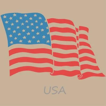 Flag of the USA on a gray background Stock Illustration