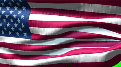 Flag USA on green Video stock 25874342