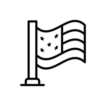 Flag USA icon. Simple line, outline vector elements of America icons for ui and Illustrazione stock