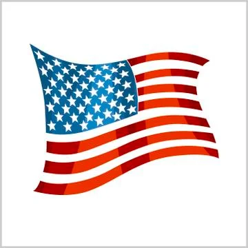 Flag of USA isolated on white. Vector illustration Stock Illustration