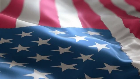 Flag of the USA slowly waving in the wind. detailed fabric texture Stock Footage 75126984
