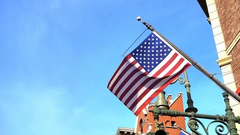 Flag of the USA slowly waving in the wind Stock Footage 84877903