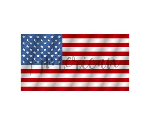 Flag USA with text american. Flag american isolated. Vector Stock Illustration