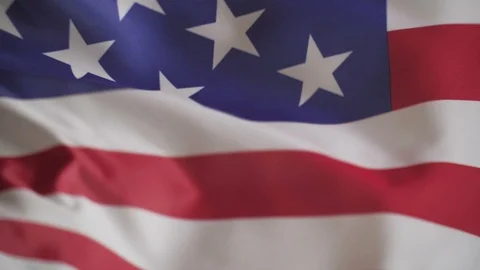 Flag of USA waving close up, slow motion Stock Footage 87731957