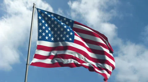 Flag of USA - Waving Over Time Laps Sky Video stock 666326