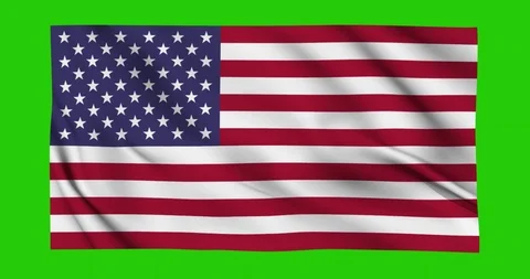 Flag of USA waving on a samless loop over an easily removable background Stock Footage 98373106