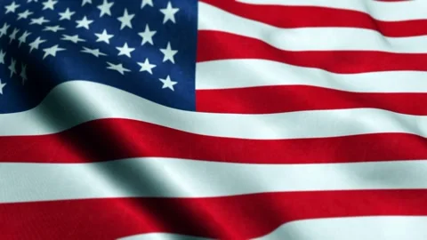 Flag of the USA waving in the wind, Seamless loop Video stock 240174929