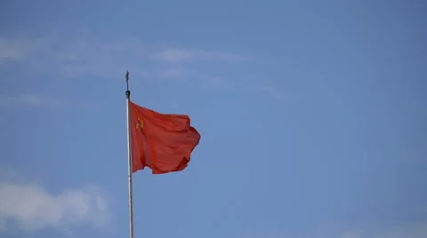 Flag of the USSR develops on the background of the sky, slow motion 動画素材 67830895