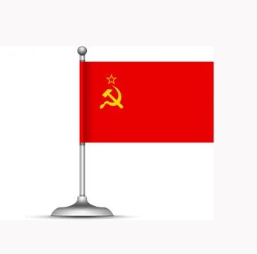 Flag of the USSR. Vector soviet union flag on white Stock Illustration