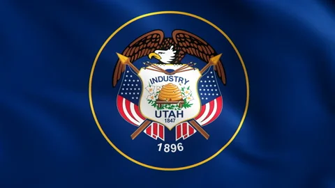 Flag of Utah Background Video Loop Vídeos de archivo 118652397