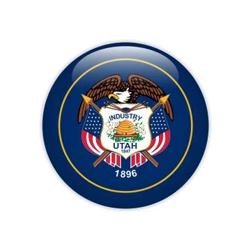 Flag Utah button Stock-Illustration