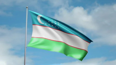 Flag of Uzbekistan Video stock 450196