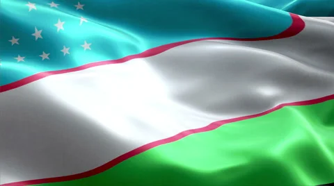 Flag Uzbekistan Stock-Footage 47785587