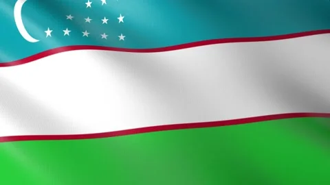 Flag of Uzbekistan Stock Footage 151734136