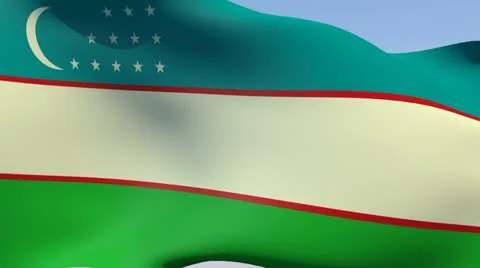 Flag of Uzbekistan HD Stock Footage 14822166