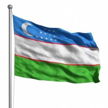Flag of uzbekistan Stock Illustration