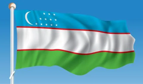 Flag of Uzbekistan Stock Illustration