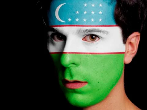 Flag of uzbekistan Stock Photos