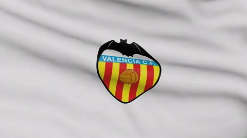 Flag with the Valencia CF team crest (Loop) Stock Footage 310746849