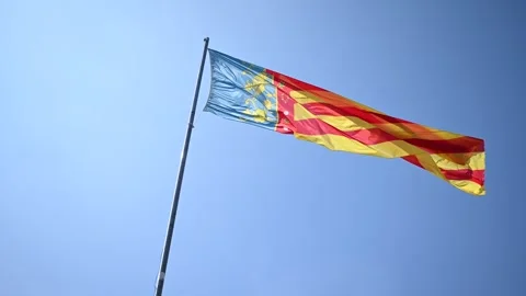 Flag of Valencia Flaming Stockbeeldmateriaal 326360586