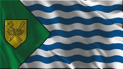 Flag of Vancouver waving slowly Stock Footage 341502771