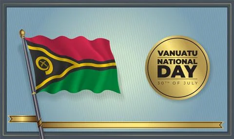 Flag Vanuatu National Day Stock Illustration