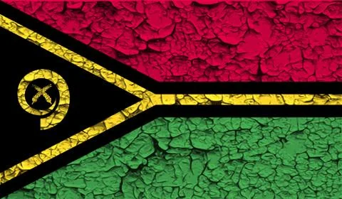 Flag of Vanuatu with old texture. Vector Illustrazione stock