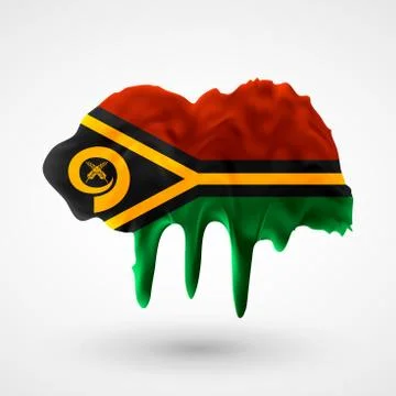Flag of Vanuatu painted colors Stock Illustration