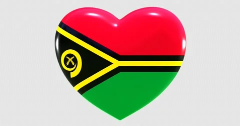 Flag of Vanuatu on turning Heart 3D Loop Animation with Alpha Channel 4K UHD Stock Footage 171485468