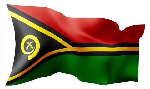 Flag of the Vanuatu waving in the wind. イラスト素材