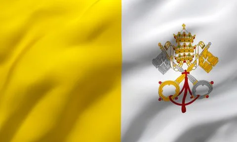 Flag of Vatican blowing in the wind Stock Illustration